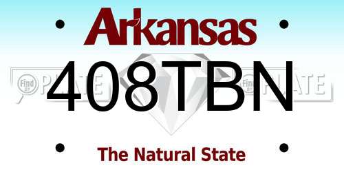408TBN Arkansas License Plate