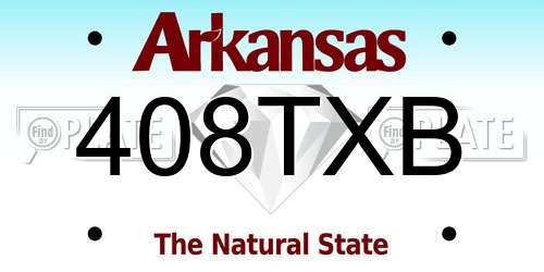 408TXB Arkansas License Plate