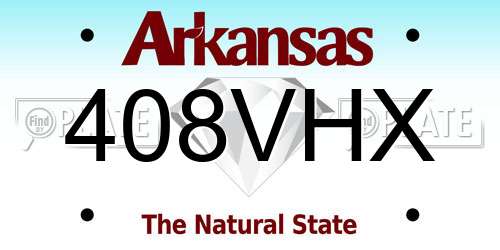 408VHX Arkansas License Plate