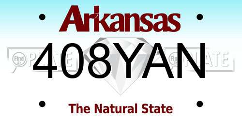 408YAN Arkansas License Plate