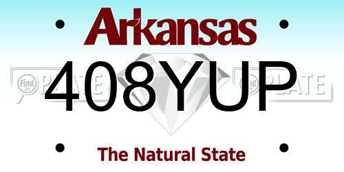 408YUP Arkansas License Plate