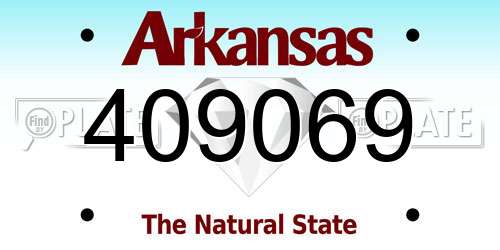 409069 Arkansas License Plate