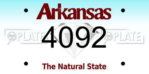 4092 Arkansas License Plate