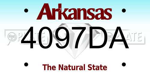 4097DA Arkansas License Plate