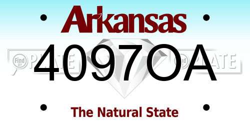 4097OA Arkansas License Plate