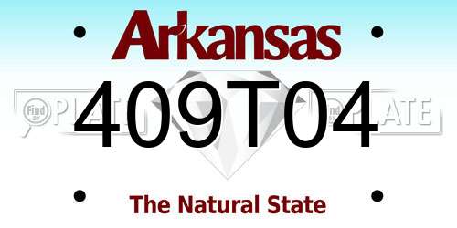 409T04 Arkansas License Plate