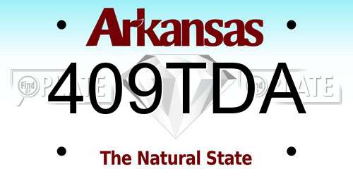 409TDA Arkansas License Plate