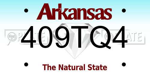 409TQ4 Arkansas License Plate