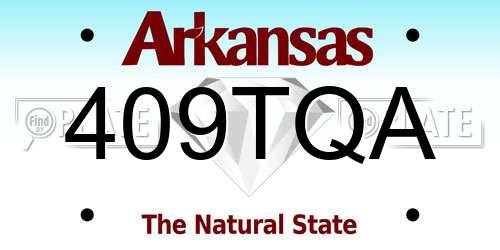 409TQA Arkansas License Plate