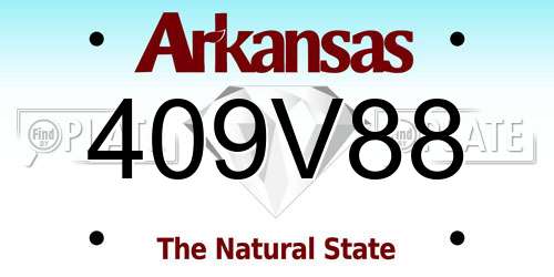 409V88 Arkansas License Plate
