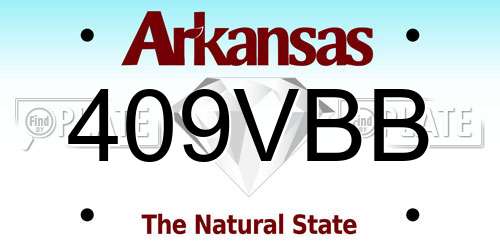 409VBB Arkansas License Plate