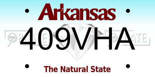 409VHA Arkansas License Plate
