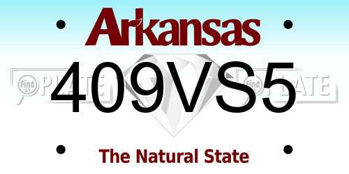 409VS5 Arkansas License Plate