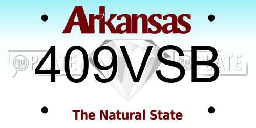 409VSB Arkansas License Plate