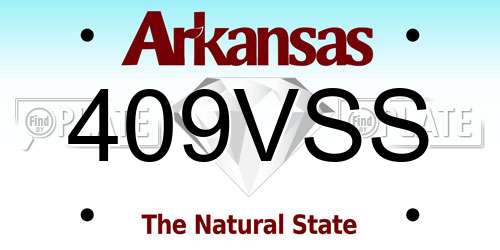 409VSS Arkansas License Plate