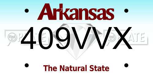 409VVX Arkansas License Plate