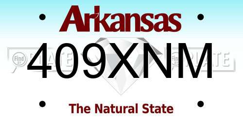 409XNM Arkansas License Plate