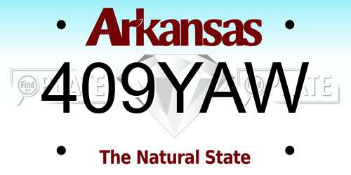 409YAW Arkansas License Plate