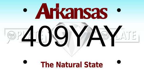 409YAY Arkansas License Plate