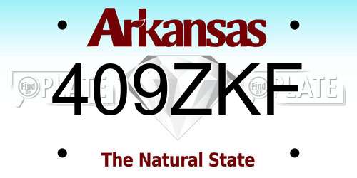 409ZKF Arkansas License Plate