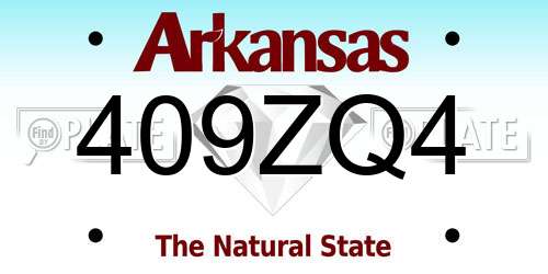 409ZQ4 Arkansas License Plate