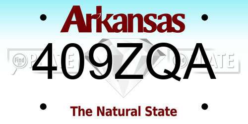 409ZQA Arkansas License Plate
