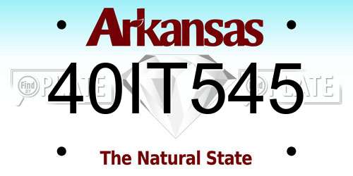 40IT545 Arkansas License Plate