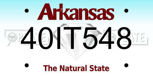 40IT548 Arkansas License Plate
