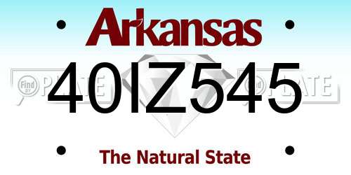 40IZ545 Arkansas License Plate