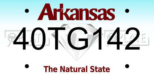 40TG142 Arkansas License Plate