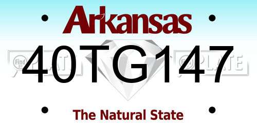 40TG147 Arkansas License Plate