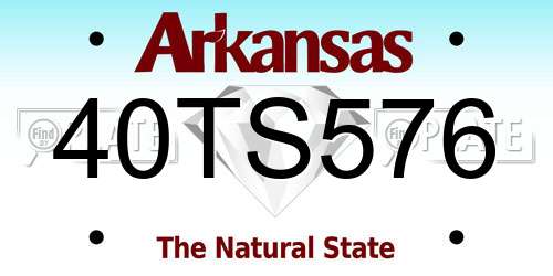 40TS576 Arkansas License Plate