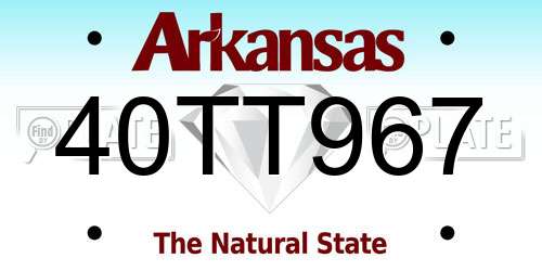 40TT967 Arkansas License Plate