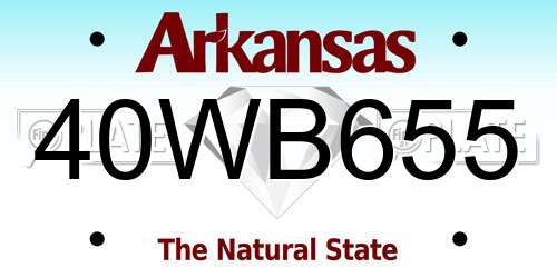 40WB655 Arkansas License Plate