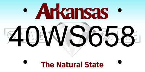 40WS658 Arkansas License Plate