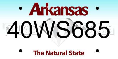 40WS685 Arkansas License Plate