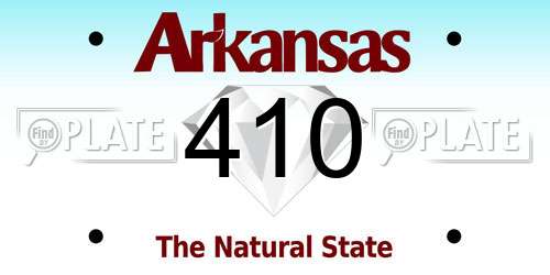 410 Arkansas License Plate