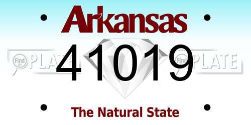 41019 Arkansas License Plate