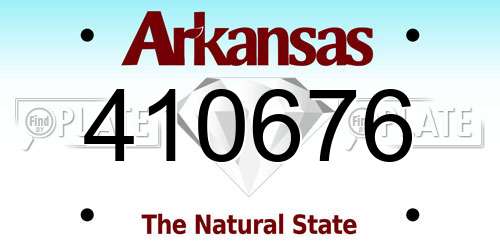 410676 Arkansas License Plate