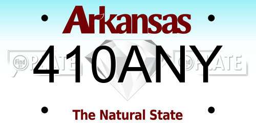 410ANY Arkansas License Plate