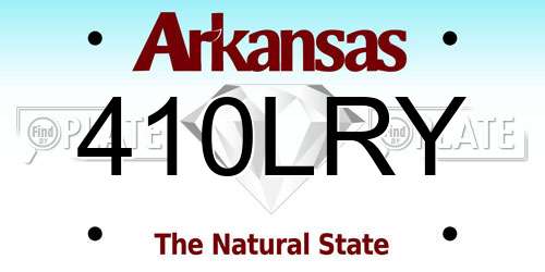 410LRY Arkansas License Plate