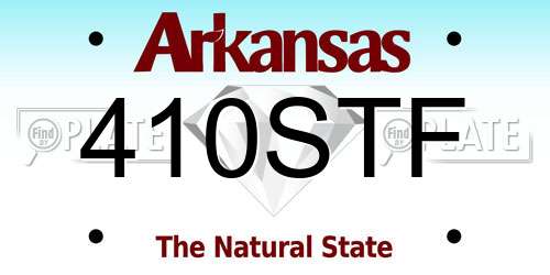 410STF Arkansas License Plate