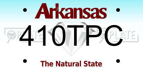 410TPC Arkansas License Plate