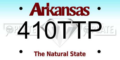 410TTP Arkansas License Plate