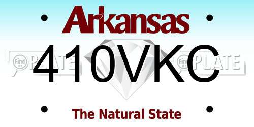 410VKC Arkansas License Plate