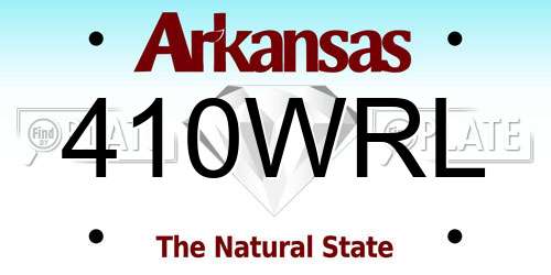 410WRL Arkansas License Plate