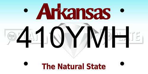 410YMH Arkansas License Plate