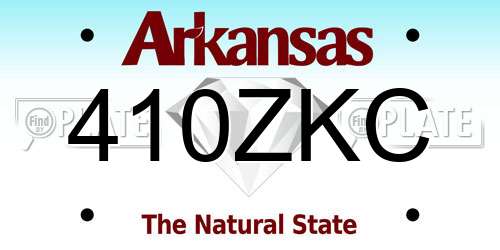 410ZKC Arkansas License Plate