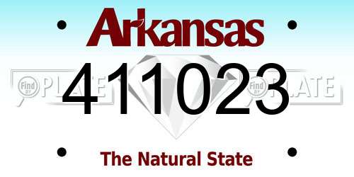 411023 Arkansas License Plate