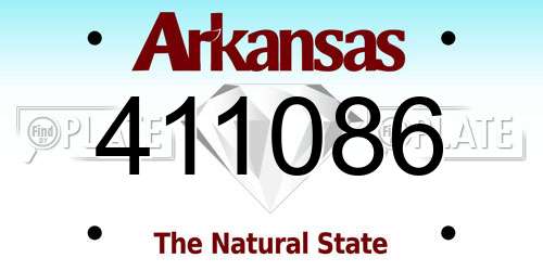411086 Arkansas License Plate